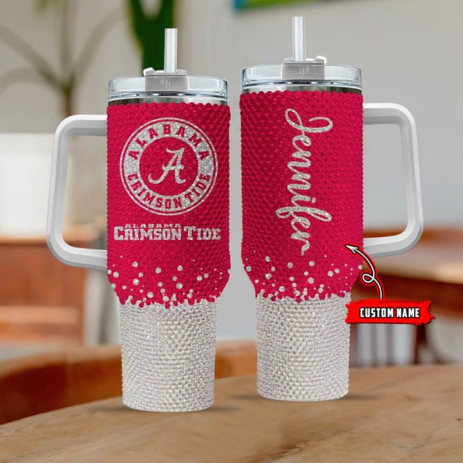Alabama Crimson Tide Ncaa Custom Stanley Quencher 40Oz Stainless Steel Tumbler With Handle