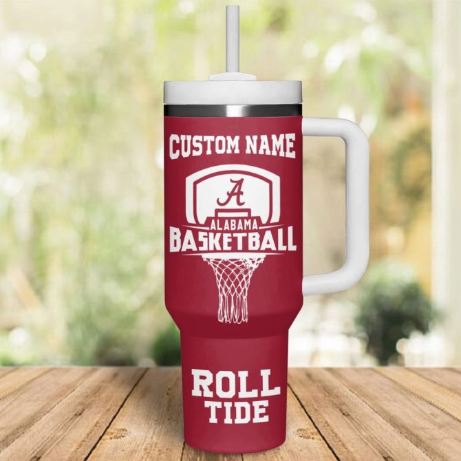 Alabama Crimson Tide Ncaa Custom Stanley Quencher 40Oz Stainless Steel Tumbler With Handle - Image 3