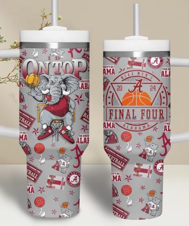 Alabama Crimson Tide Ncaa Custom Stanley Quencher 40Oz Stainless Steel Tumbler With Handle