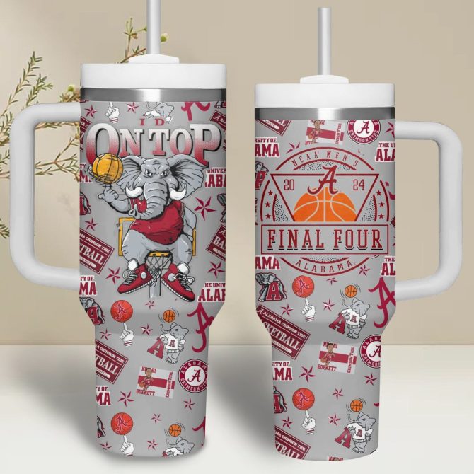 Alabama Crimson Tide Ncaa Custom Stanley Quencher 40Oz Stainless Steel Tumbler With Handle