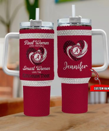 Alabama Crimson Tide Ncaa Custom Stanley Quencher 40Oz Stainless Steel Tumbler With Handle