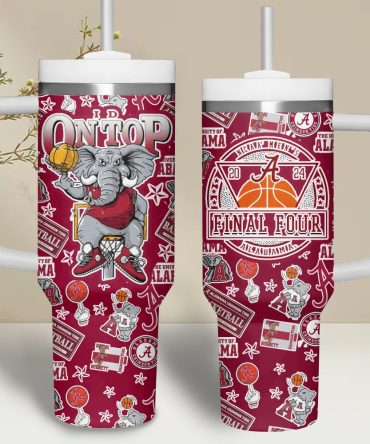 Alabama Crimson Tide Ncaa Custom Stanley Quencher 40Oz Stainless Steel Tumbler With Handle