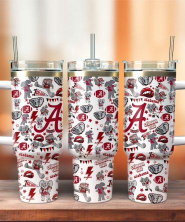 Alabama Crimson Tide Ncaa Custom Stanley Quencher 40Oz Stainless Steel Tumbler With Handle