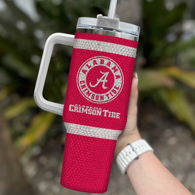 Alabama Crimson Tide Ncaa Custom Stanley Quencher 40Oz Stainless Steel Tumbler With Handle - Image 2