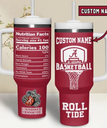 Alabama Crimson Tide Ncaa Custom Stanley Quencher 40Oz Stainless Steel Tumbler With Handle