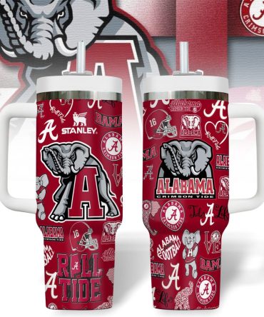 Alabama Crimson Tide Ncaa Sports Custom Stanley Quencher 40Oz Stainless Steel Tumbler With Handle