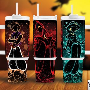 Aladdin Disney Cartoon Custom Stanley Quencher 40Oz Stainless Steel Tumbler With Handle