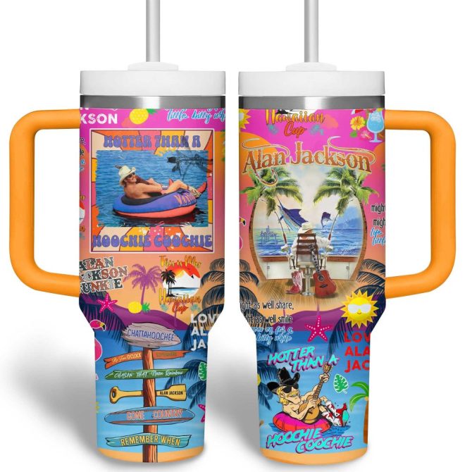 Alan Jackson Music Custom Stanley Quencher 40Oz Stainless Steel Tumbler - Image 4
