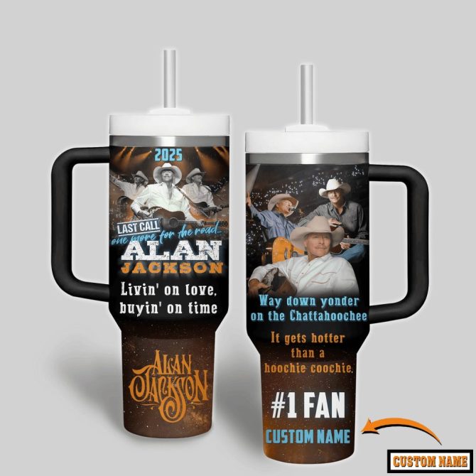 Alan Jackson Music Custom Stanley Quencher 40Oz Stainless Steel Tumbler With Handle - Image 2