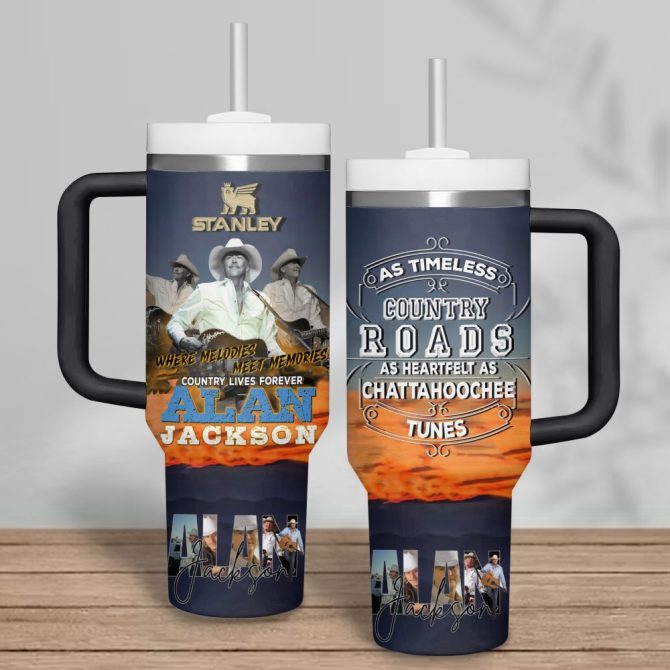 Alan Jackson Music Custom Stanley Quencher 40Oz Stainless Steel Tumbler With Handle - Image 4