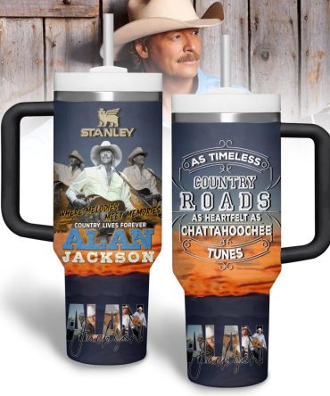 Alan Jackson Music Custom Stanley Quencher 40Oz Stainless Steel Tumbler With Handle