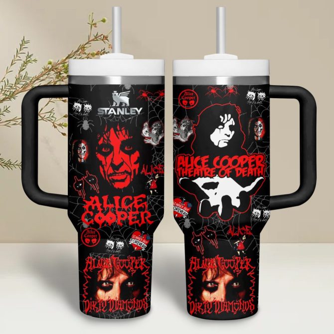 Alice Cooper Muisc Custom Stanley Quencher 40Oz Stainless Steel Tumbler With Handle - Image 4