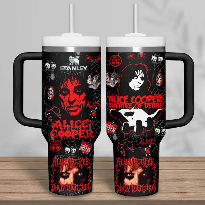 Alice Cooper Muisc Custom Stanley Quencher 40Oz Stainless Steel Tumbler With Handle - Image 2