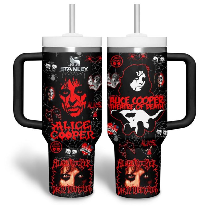 Alice Cooper Muisc Custom Stanley Quencher 40Oz Stainless Steel Tumbler With Handle - Image 3