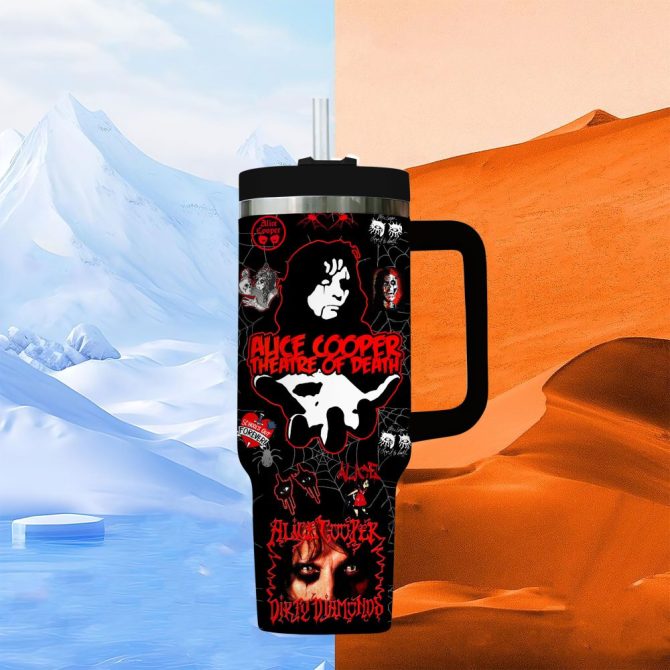 Alice Cooper Muisc Custom Stanley Quencher 40Oz Stainless Steel Tumbler With Handle - Image 8