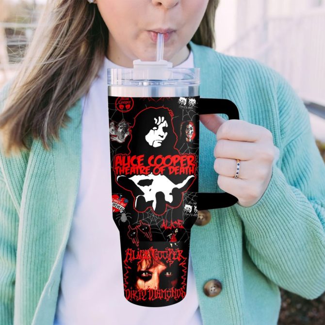 Alice Cooper Muisc Custom Stanley Quencher 40Oz Stainless Steel Tumbler With Handle - Image 6