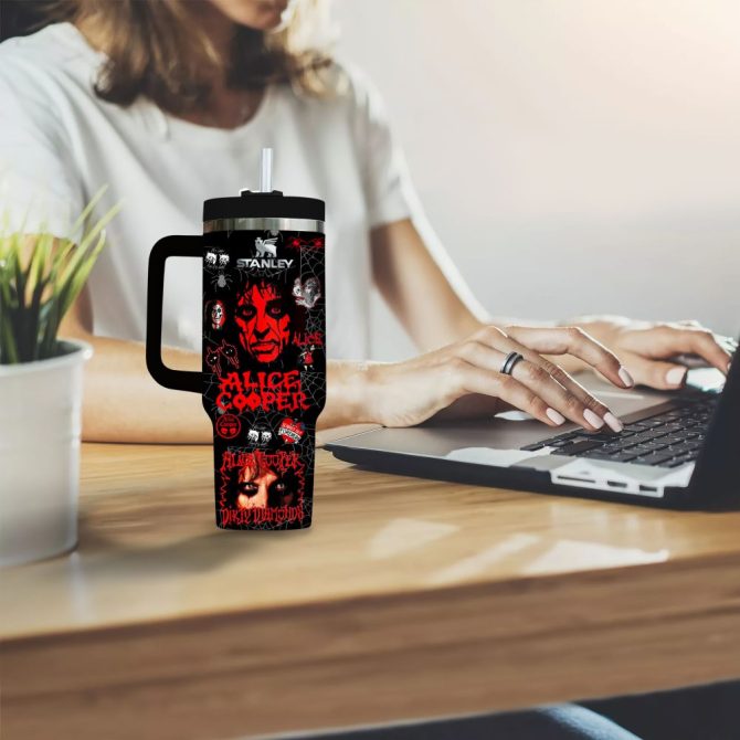 Alice Cooper Muisc Custom Stanley Quencher 40Oz Stainless Steel Tumbler With Handle - Image 5