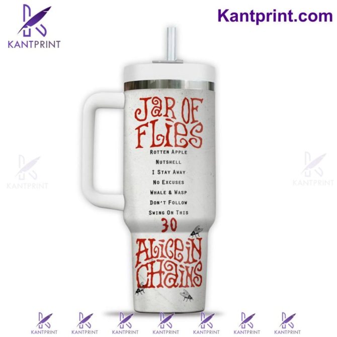Alice In Chains Jar Of Flies Music Custom Stanley Quencher 40Oz Stainless Steel Tumbler With Handle - Image 2