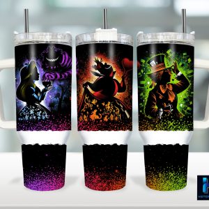 Alice In Wonderland Disney Cartoon Custom Stanley Quencher 40Oz Stainless Steel Tumbler With Handle