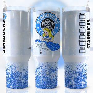 Alice In Wonderland Disney Cartoon Custom Stanley Quencher 40Oz Stainless Steel Tumbler With Handle