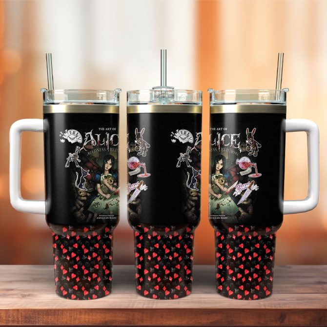 Alice: Madness Returns Games Custom Stanley Quencher 40Oz Stainless Steel Tumbler With Handle