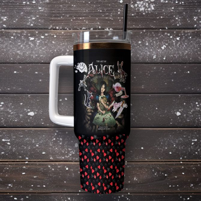 Alice: Madness Returns Games Custom Stanley Quencher 40Oz Stainless Steel Tumbler With Handle - Image 2