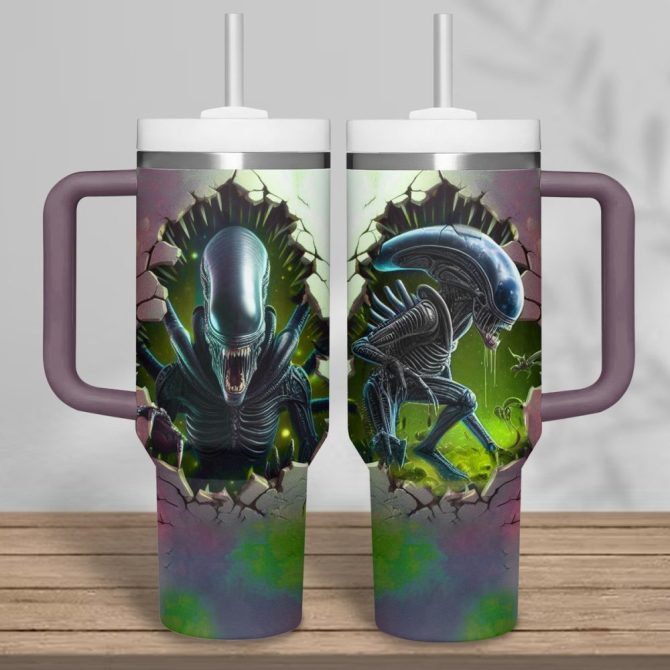 Alien Movies Custom Stanley Quencher 40Oz Stainless Steel Tumbler - Image 2