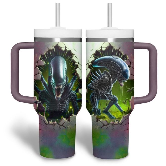 Alien Movies Custom Stanley Quencher 40Oz Stainless Steel Tumbler