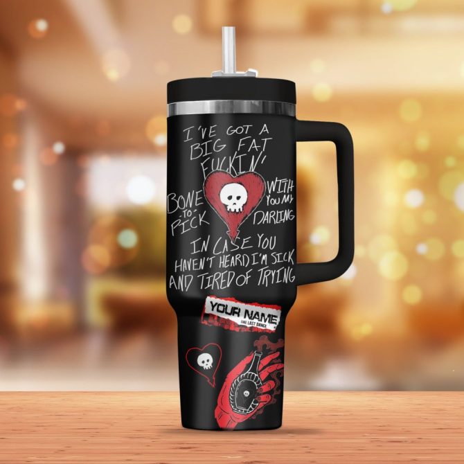 Alkaline Trio Music Custom Stanley Quencher 40Oz Stainless Steel - Image 3