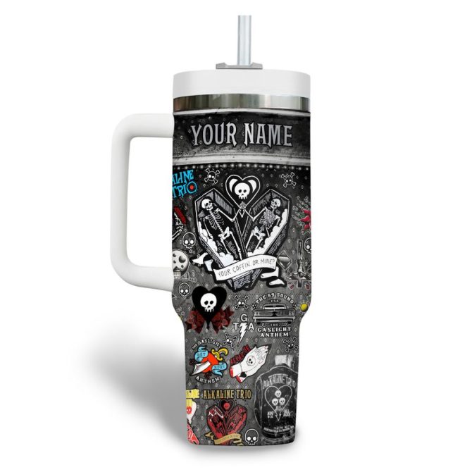 Alkaline Trio Music Custom Stanley Quencher 40Oz Stainless Steel Tumbler - Image 3