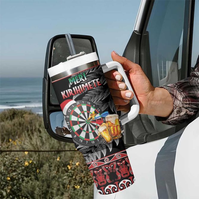 All I Want For Christmas Is Darts New Zealand Custom Stanley Quencher 40Oz Stainless Steel Tumbler With Handle - Image 7