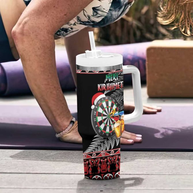 All I Want For Christmas Is Darts New Zealand Custom Stanley Quencher 40Oz Stainless Steel Tumbler With Handle - Image 6