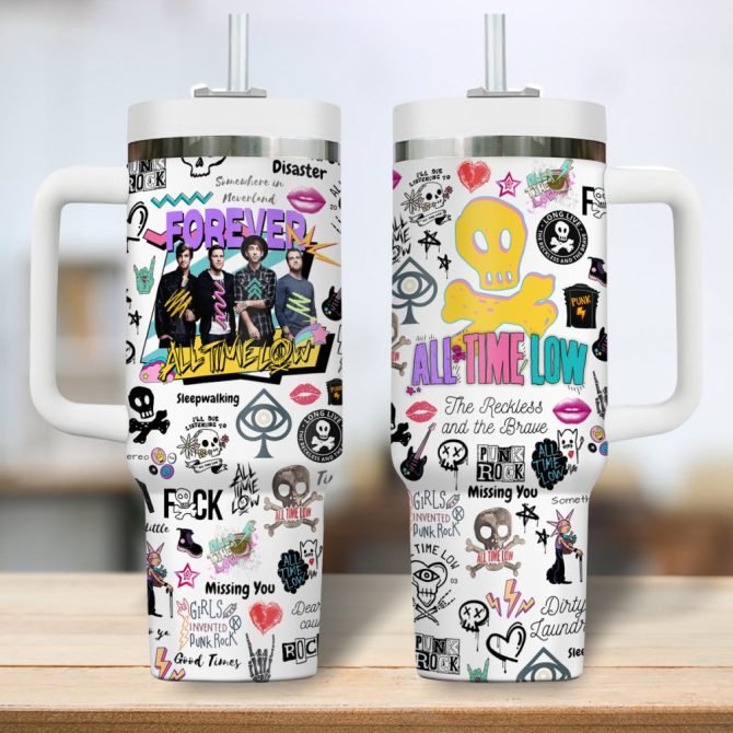 All Time Low Music Custom Stanley Quencher 40Oz Stainless Steel Tumbler - Image 2