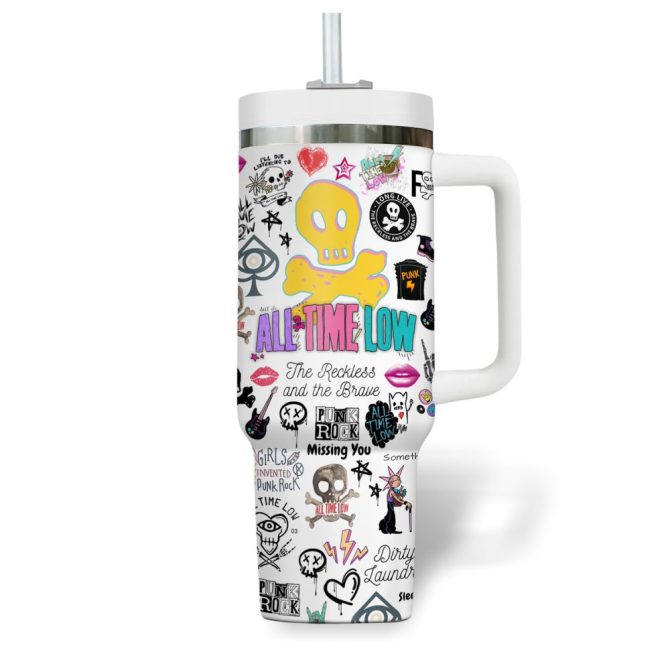 All Time Low Music Custom Stanley Quencher 40Oz Stainless Steel Tumbler - Image 3