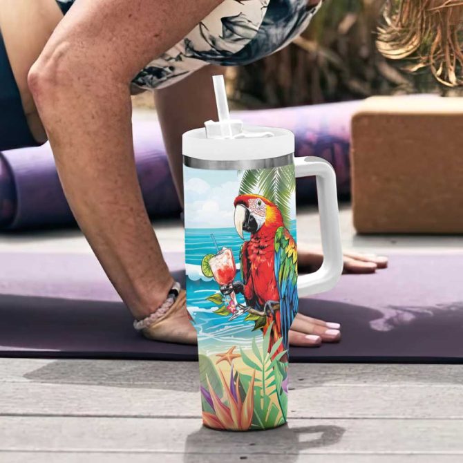 Aloha Hawaii Christmas It #8217;S 5 O #8217;Clock Somewhere Custom Stanley Quencher 40Oz Stainless Steel Tumbler With Handle - Image 6
