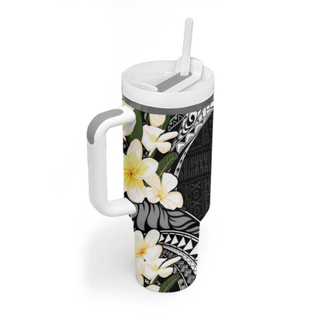 Aloha Hawaii Festive Frangipani Lace Classic Custom Stanley Quencher 40Oz Stainless Steel Tumbler With Handle - Image 2