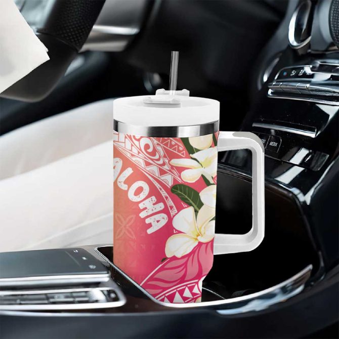 Aloha Hawaii Festive Frangipani Lace Classic Spring S Custom Stanley Quencher 40Oz Stainless Steel Tumbler With Handle - Image 8