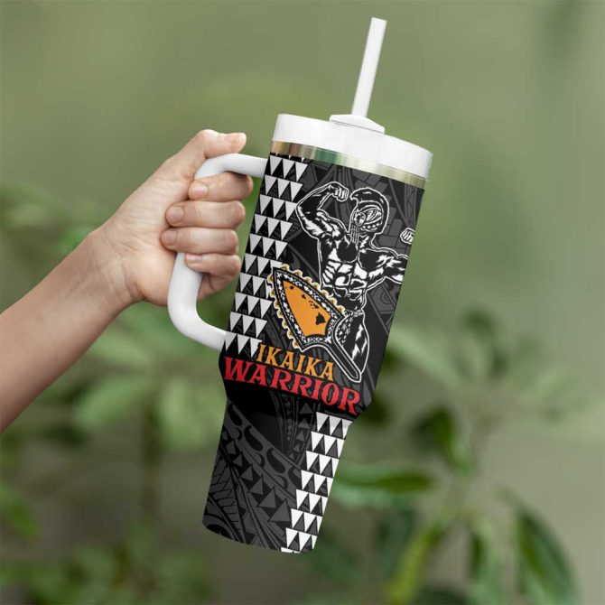 Aloha Ikaika Warrior Helmet Custom Stanley Quencher 40Oz Stainless Steel Tumbler With Handle - Image 3