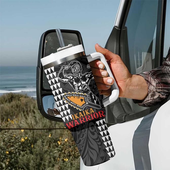 Aloha Ikaika Warrior Helmet Custom Stanley Quencher 40Oz Stainless Steel Tumbler With Handle - Image 7