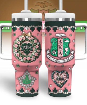 Alpha Kappa Alpha Aka Custom Stanley Quencher 40Oz Stainless Steel Tumbler With Handle