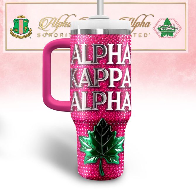 Alpha Kappa Alpha Aka Custom Stanley Quencher 40Oz Stainless Steel Tumbler With Handle - Image 2