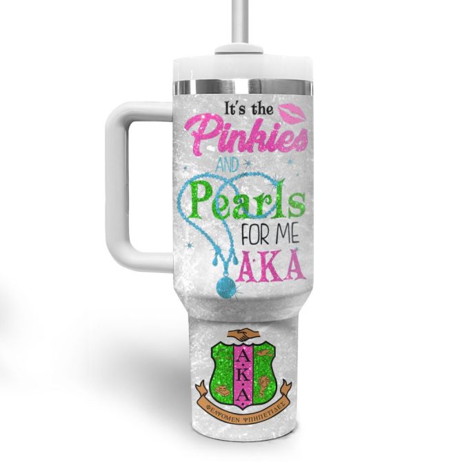 Alpha Kappa Alpha Aka Custom Stanley Quencher 40Oz Stainless Steel Tumbler With Handle - Image 4