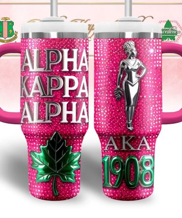 Alpha Kappa Alpha Aka Custom Stanley Quencher 40Oz Stainless Steel Tumbler With Handle