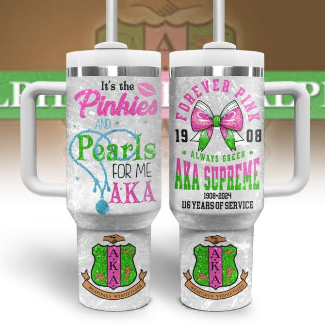 Alpha Kappa Alpha Aka Custom Stanley Quencher 40Oz Stainless Steel Tumbler With Handle