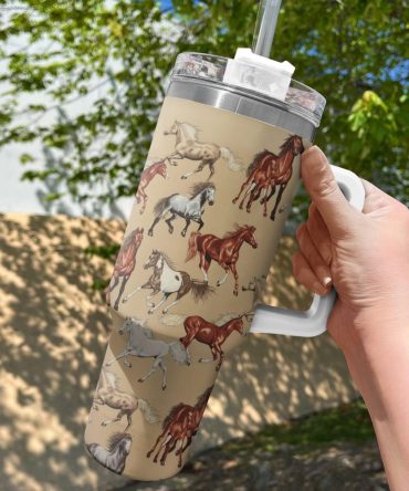 Amazing Horse Custom Stanley Quencher 40Oz Stainless Steel Tumbler With Handle