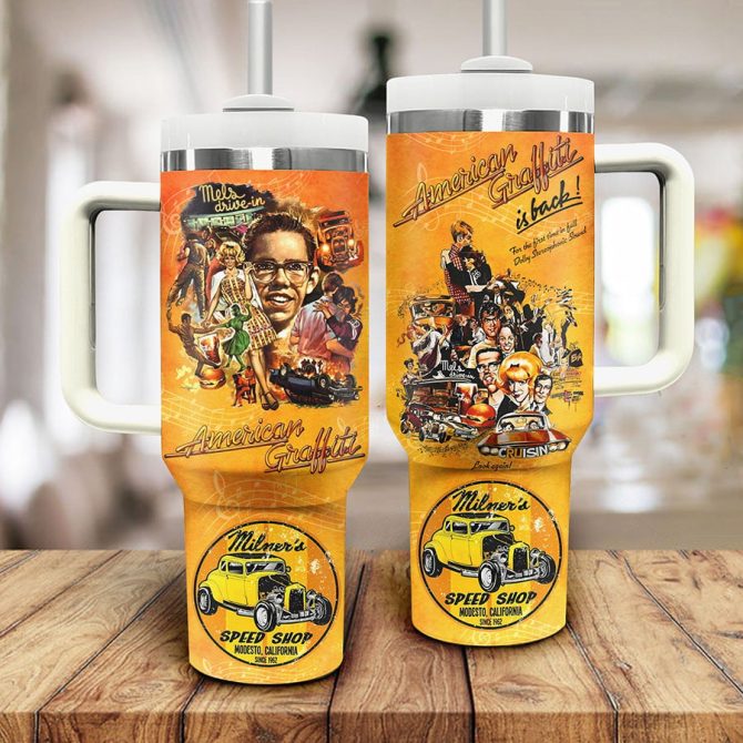 American Graffiti Movies Custom Stanley Quencher 40Oz Stainless Steel Tumbler - Image 2