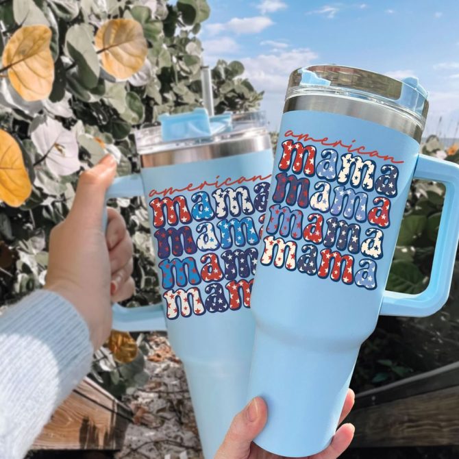 American Mama Custom Stanley Quencher 40Oz Stainless Steel Tumbler