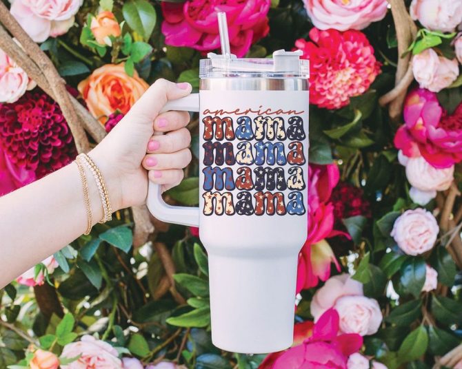 American Mama Custom Stanley Quencher 40Oz Stainless Steel Tumbler