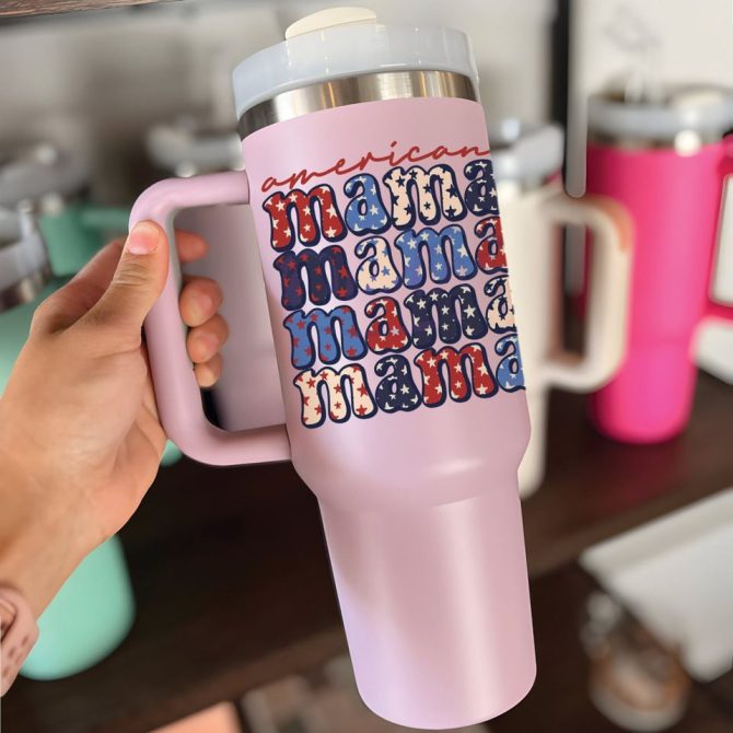 American Mama Custom Stanley Quencher 40Oz Stainless Steel Tumbler
