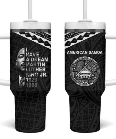 American Samoa Mlk Day Polynesian Custom Stanley Quencher 40Oz Stainless Steel Tumbler With Handle